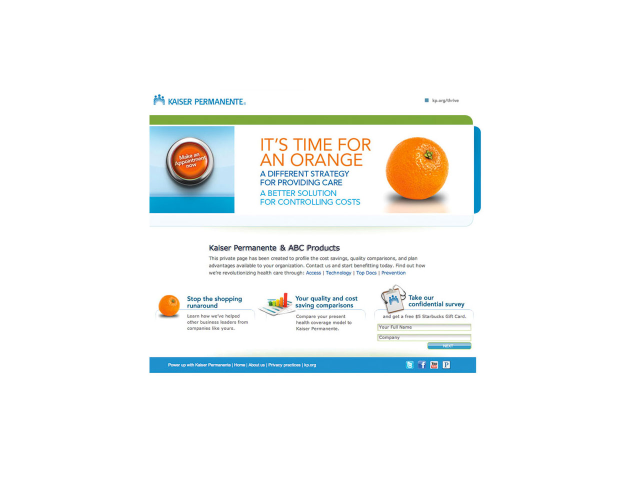 direct mail - landing page